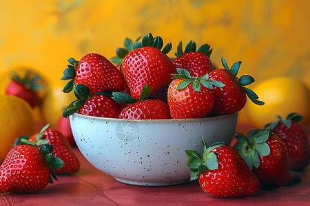 一碗草莓背景图片