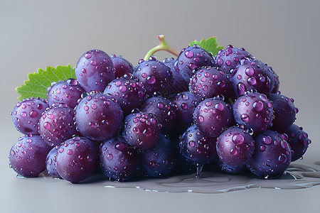 红葡萄串紫色葡萄串背景