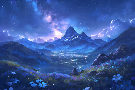 夜晚的璀璨星河背景图片