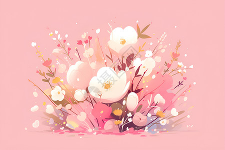 绘画的花朵植物背景图片