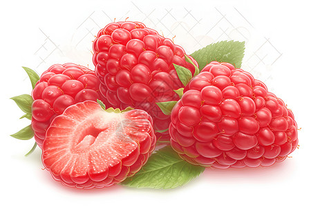新鲜树莓新鲜健康的树莓插画