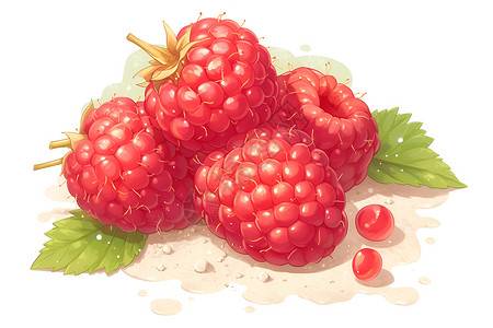 多汁可口的树莓插画