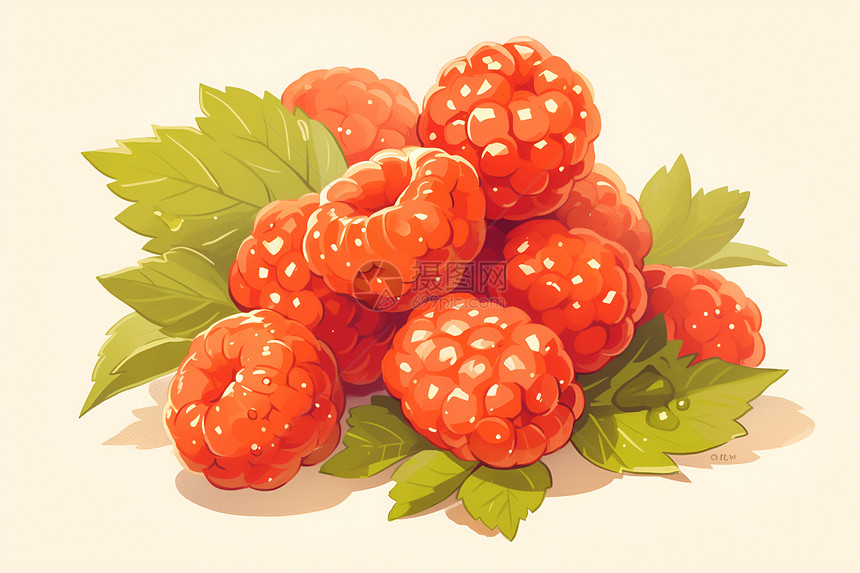 新鲜多汁的树莓图片
