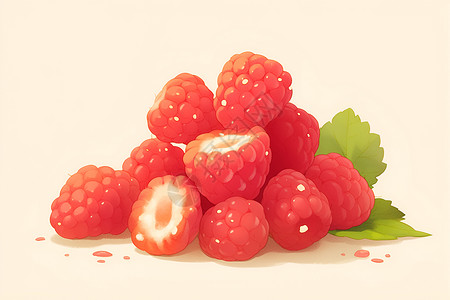 健康的浆果树莓背景图片