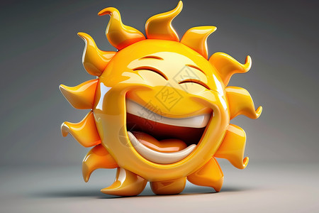 张嘴大笑的太阳高清图片