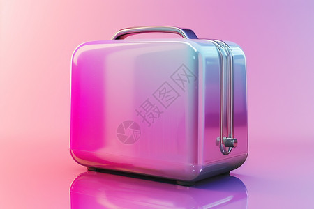 粉色箱子闪亮的行李箱插画