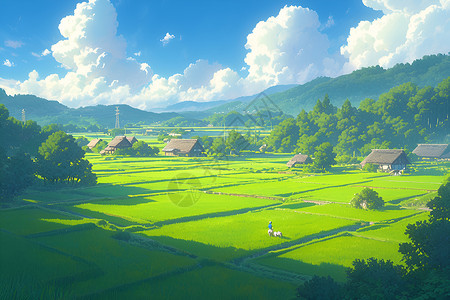 乡村的农田背景图片