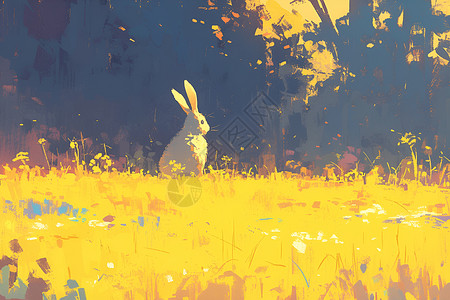 草丛中的兔子背景图片