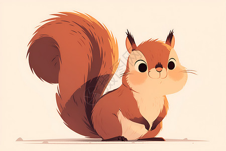 卡通可爱小动物欢快的松鼠插画
