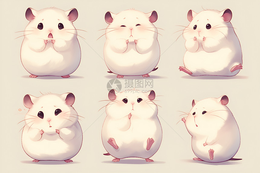 可爱小白鼠表情包图片