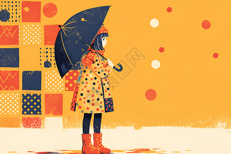 雨中的小女孩背景图片