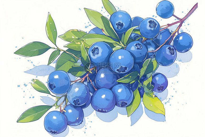 美味新鲜的蓝莓图片