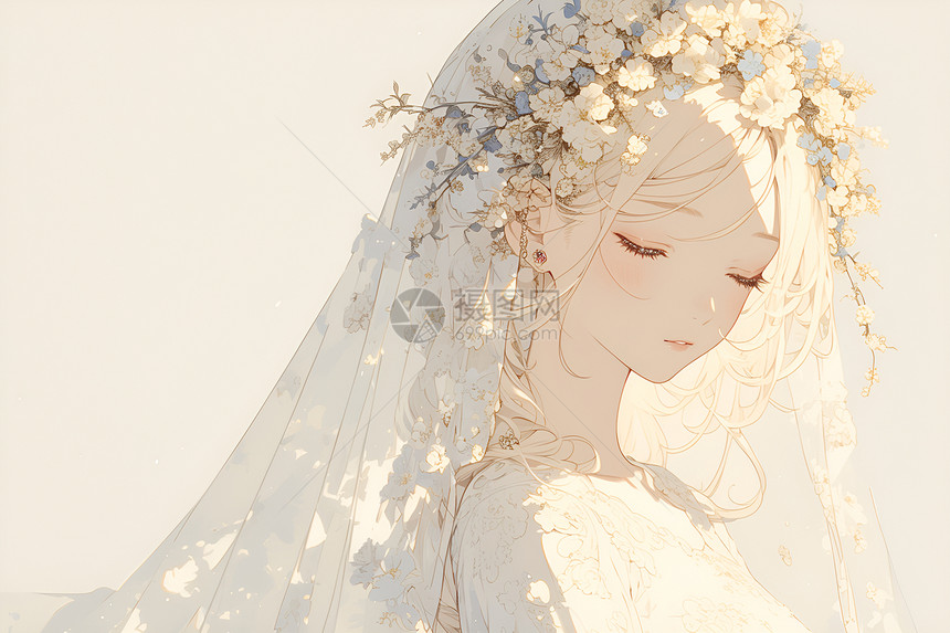 阳光下的新娘图片