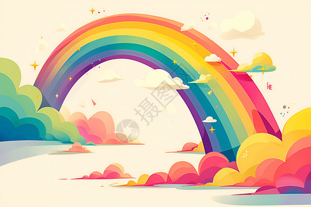 缤纷的彩虹背景图片