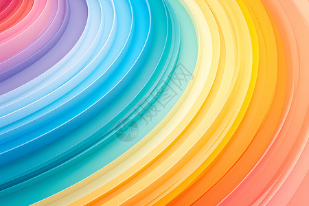 彩色曲线光效彩虹色的弧线插画