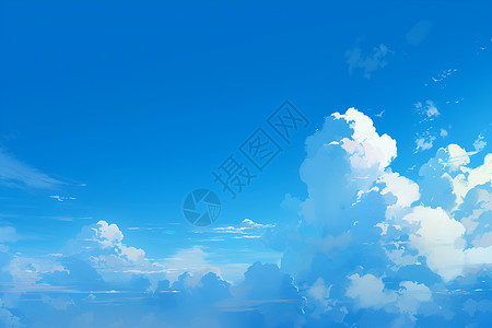 天空中的白云插画