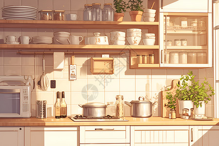 厨房装修现代厨房设计插画