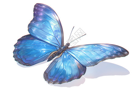蝴蝶蓝色美丽的蓝色蝴蝶插画