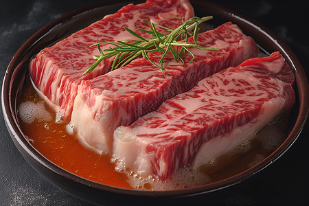 食物盘子奢华的大理石纹理牛肉背景