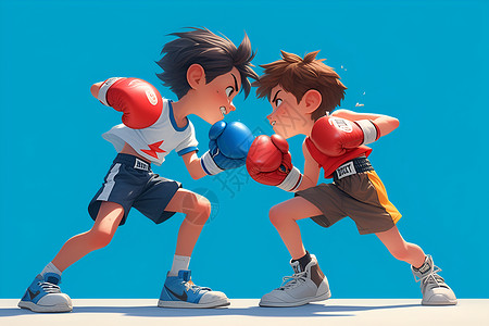 动画风格的拳击比赛背景图片