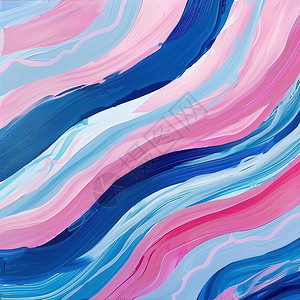 白色流体蓝色粉色白色波浪纹样插画