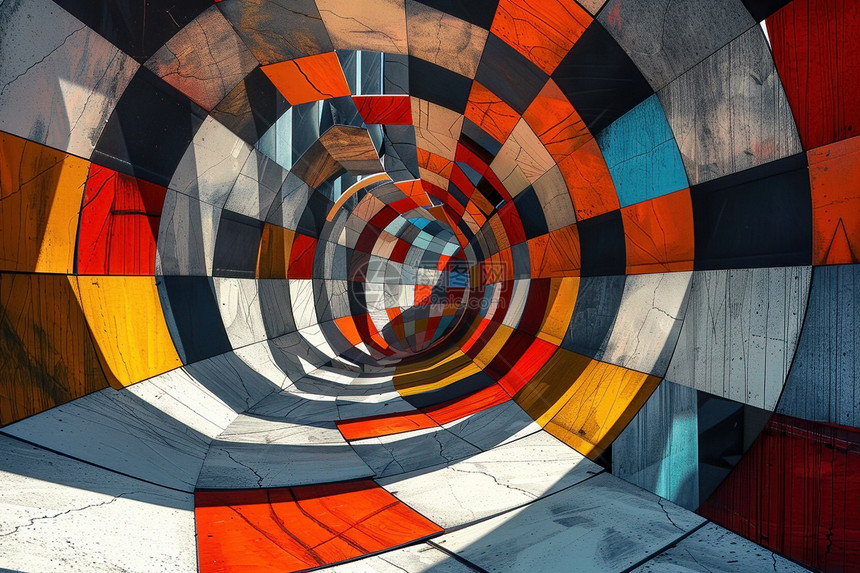 色彩斑斓的隧道图片