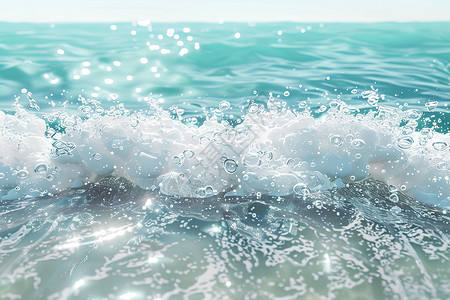 海浪ummer水面上的水花背景