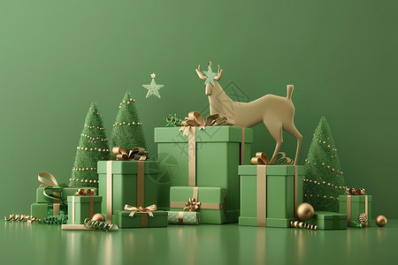 绿色的礼物盒背景图片