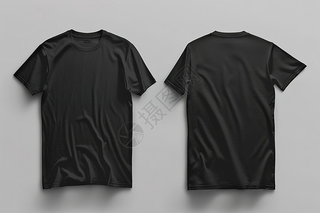 黑色的T恤衣服布料高清图片