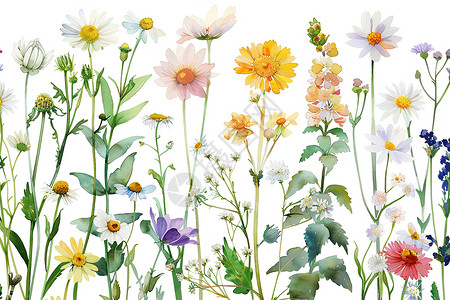 各种各样的植物各种各样的鲜花插画