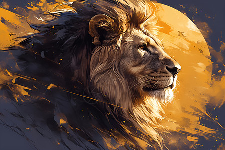 沧州狮子画作的狮子画像插画