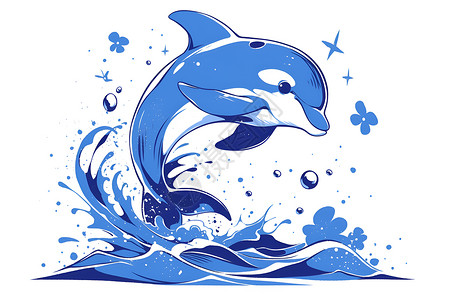 海豚跃出水面背景图片