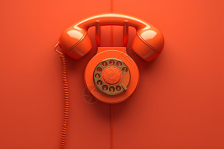 红色的电话复古拨号盘高清图片