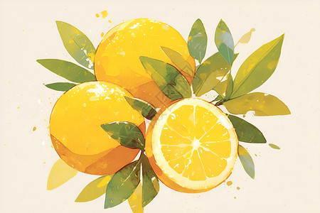 橘子色彩柑橘水果的绚丽色彩插画