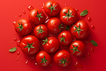 珍珠番茄西红柿堆叠插画