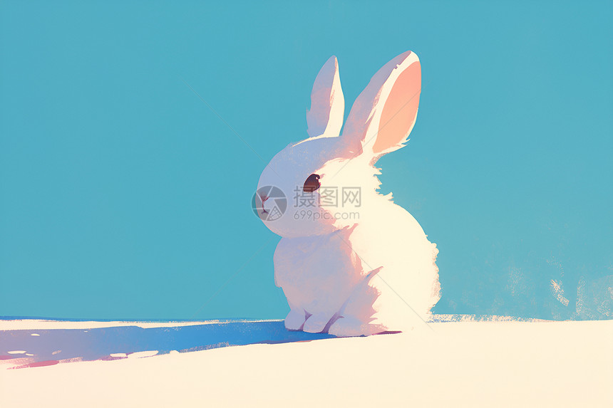 一只兔子绘画图片