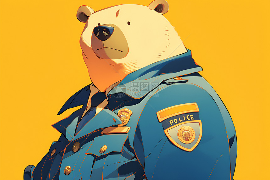俊俏警察小熊图片