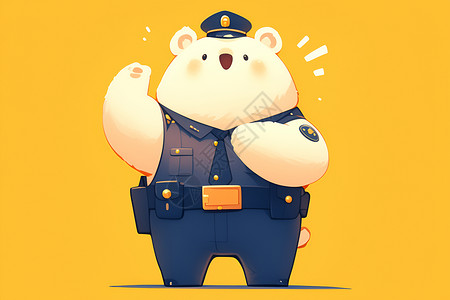 开心的小熊警察背景图片