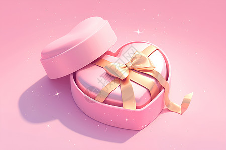 为爱而行粉色的惊喜爱礼盒插画