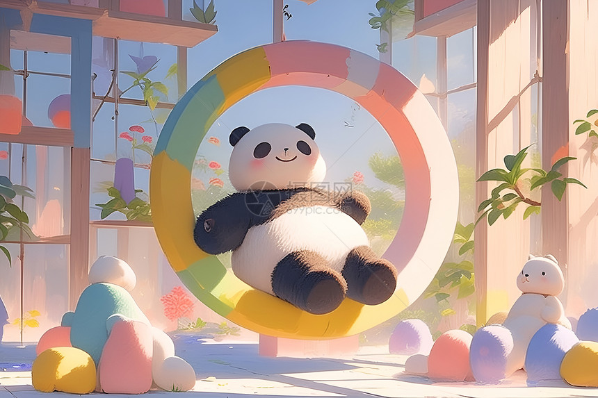 欢乐的熊猫图片
