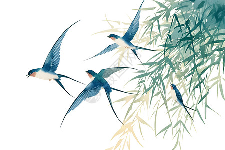 春天的燕子背景图片