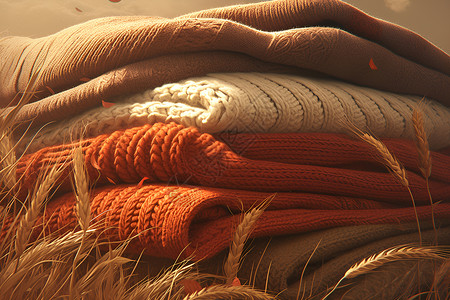 编织物温暖的棉衣插画