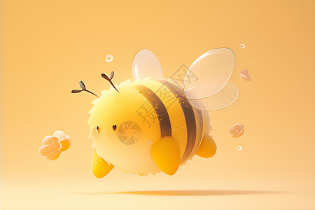 蜂蜜拍摄快乐的小蜜蜂插画
