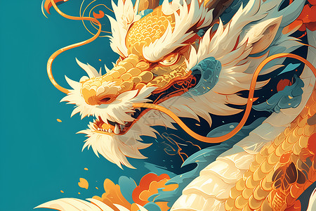 中国神兽绚丽的中国龙插画