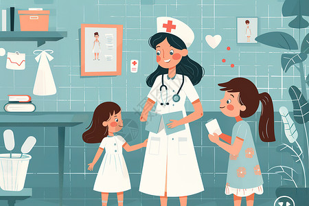 护士与小孩儿背景图片