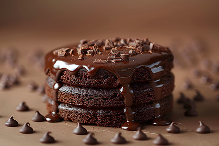 巧克力美食美味的糕点背景