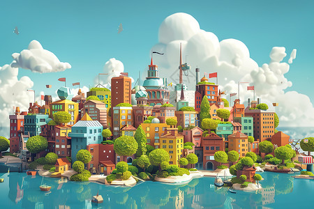 彩色的城市背景图片