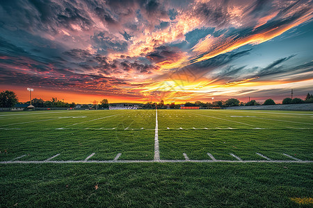 夕阳下的草地夕阳下的足球场背景