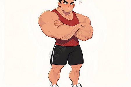 肌肉型男健壮的男子插画