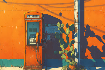 复古电话亭背景图片